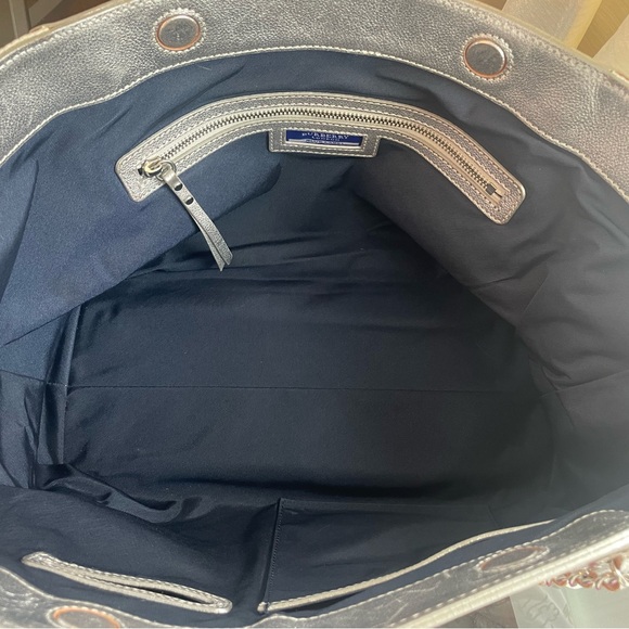 Burberry Blue Label Tote Shoulder Bag Tweed Leather Chain Strap Japan Exclusive - Picture 15 of 17